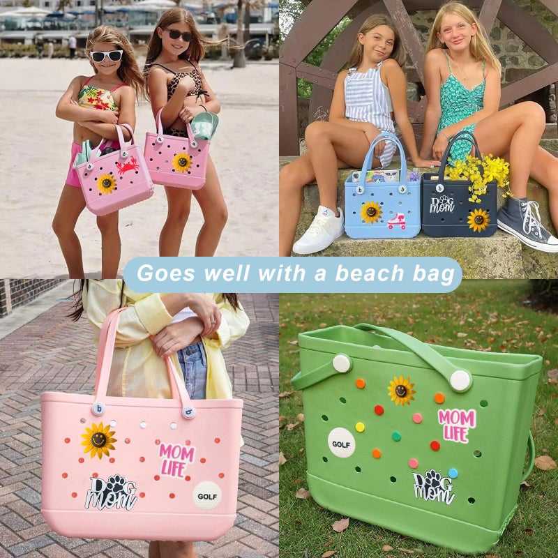 Lckaey Rubber Beach Bag Accessories-PVC Rubber decoration-for EVA Purse Bogg Inserts Y064Figure 40 - Image 4